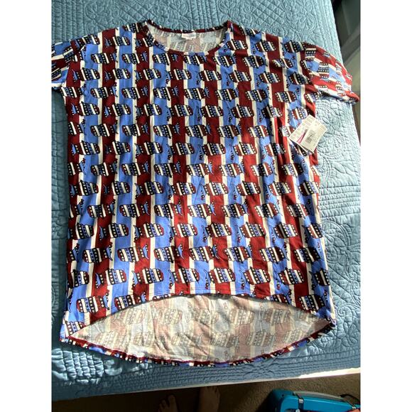 Womens Lularoe Shirt Red, White and Blue Size Medium Shirt New with Tags - Picture 1 of 6